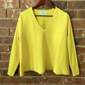 Anthropologie Compania Fantastica Yellow V Neck Sweater